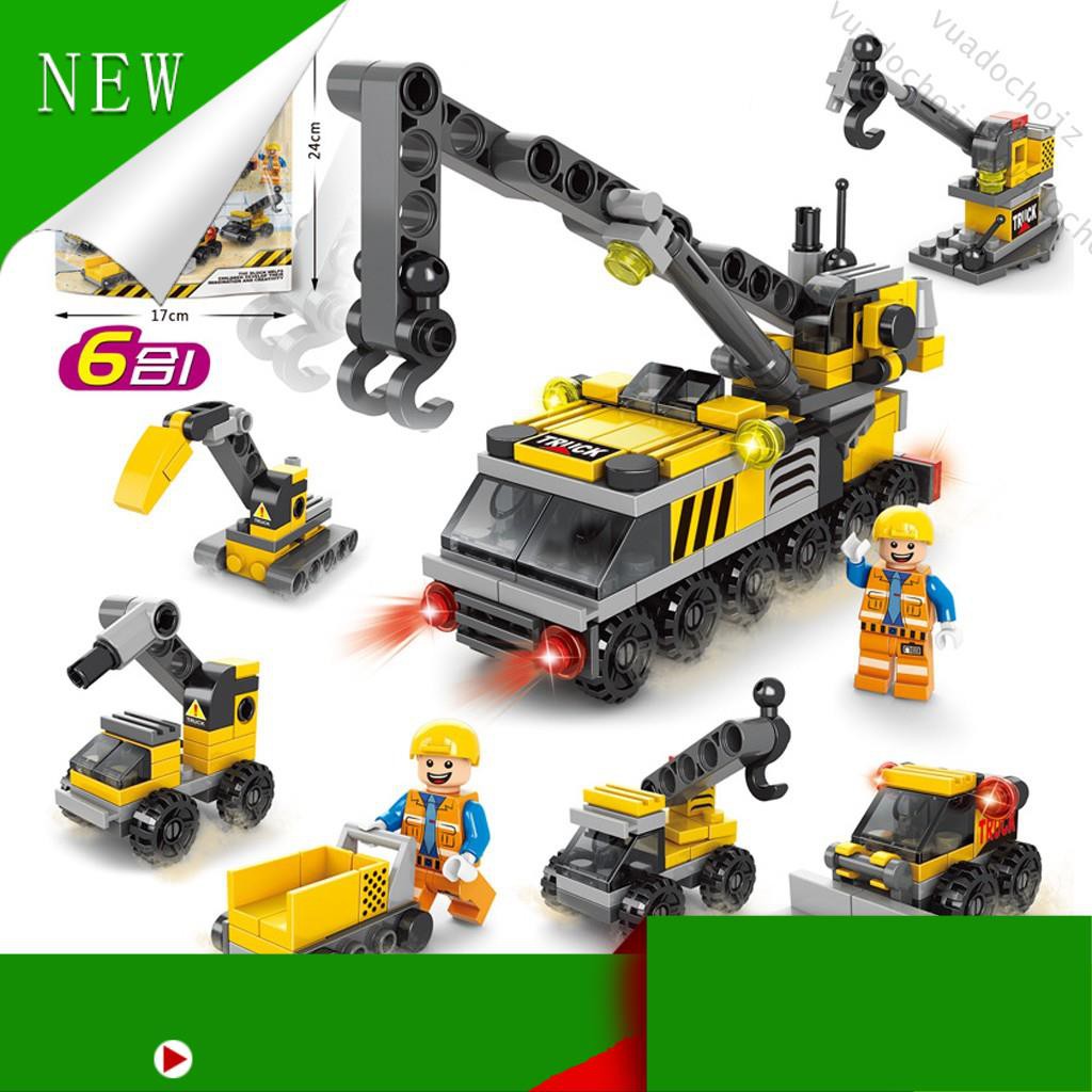 (Mới) ❣️ FREESHIP ❣️Bộ xếp hình Lego Xe Cần Cẩu, đồ chơi Lego cho bé 142 chi tiết