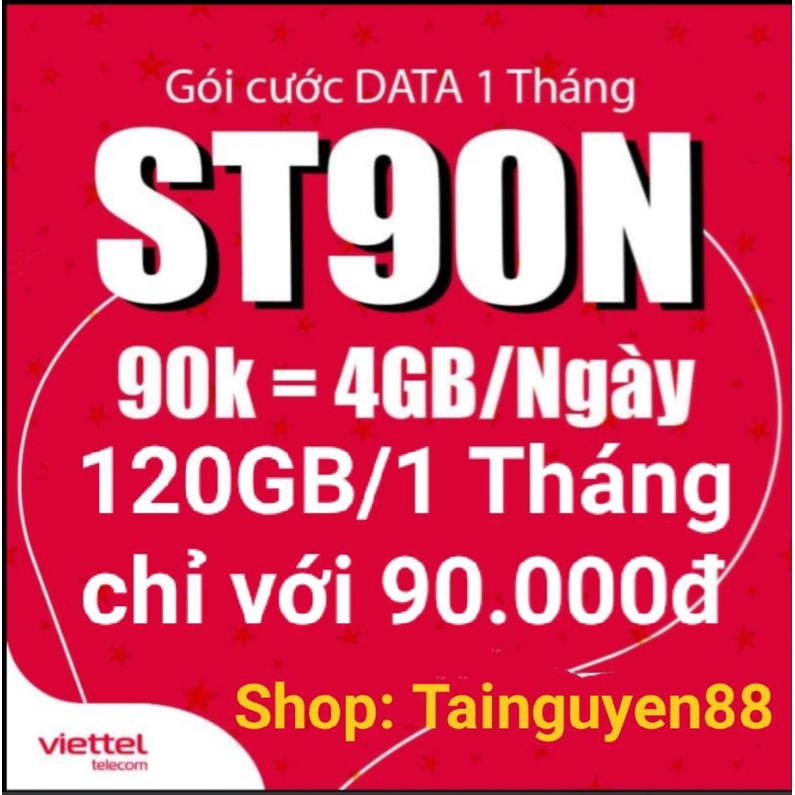 Sim lên mạng internet Viettel từ 60GB đến 120GB chỉ với 60k-90.000₫/1 Tháng