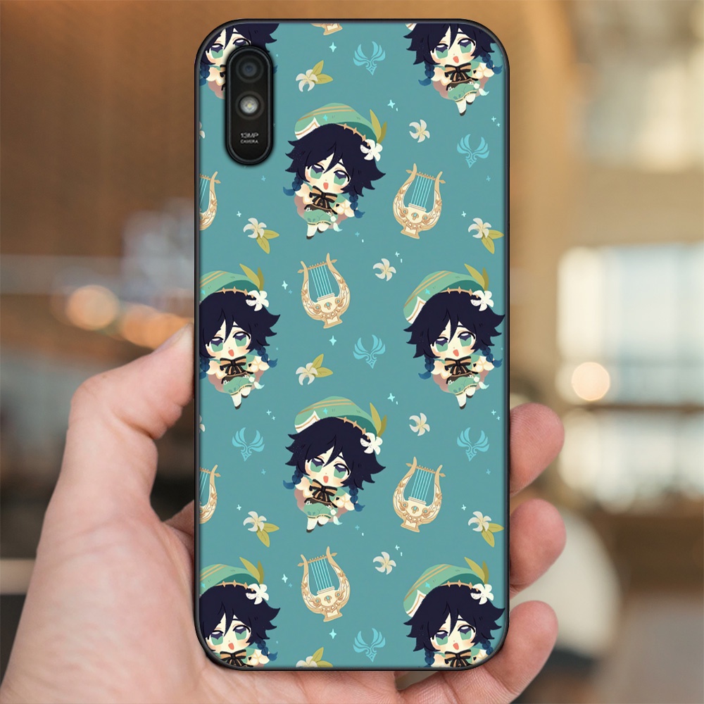 Ốp lưng Xiaomi Redmi 9A viền đen in hình Venti Genshin Impact