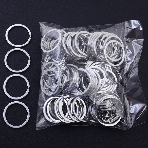 20 Khoen móc khóa tròn thép không gỉ 2.5cm*0.15cm móc khóa handmade, khoen móc khóa kim loại