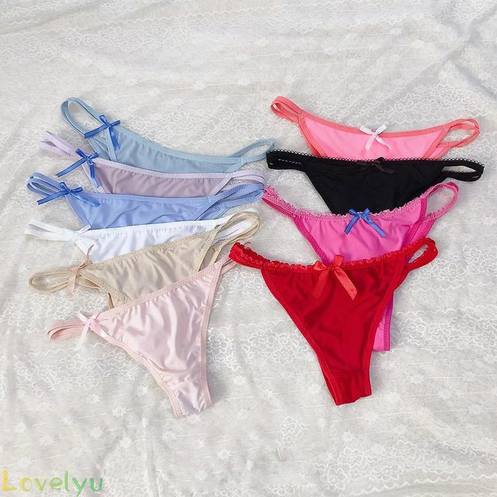 【LOVELYU】Womens Mesh Sheer Bulge Pouch Bikini Briefs Thongs Underwear Underpants【Good Quality】