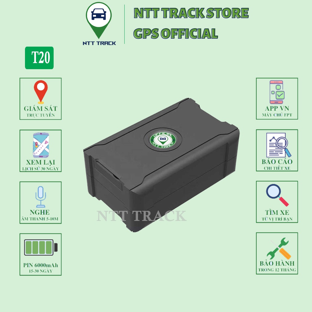 ☽﹍Định vị không dây gps xe máy ô tô giám sát vị trí T20 thiết bị pin sử dụng 20-30 ngày liêc tục - NTT Track