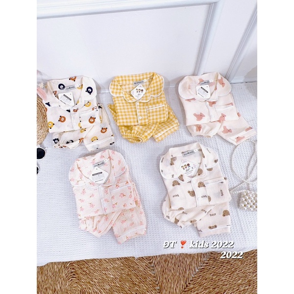 Đồ bộ pijama cho bé 🌷Đồ bộ vải đũi dài tay dài quần cho bé trai và bé gái