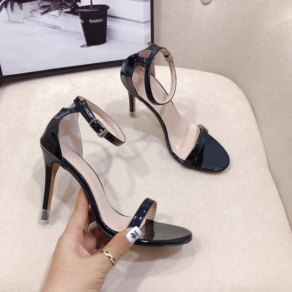 Giày cao gót sandal nữ 9p quai ngang hậu hàng chuẩn form cao cấp lên chân siêu sang - Chị Chảnh Store