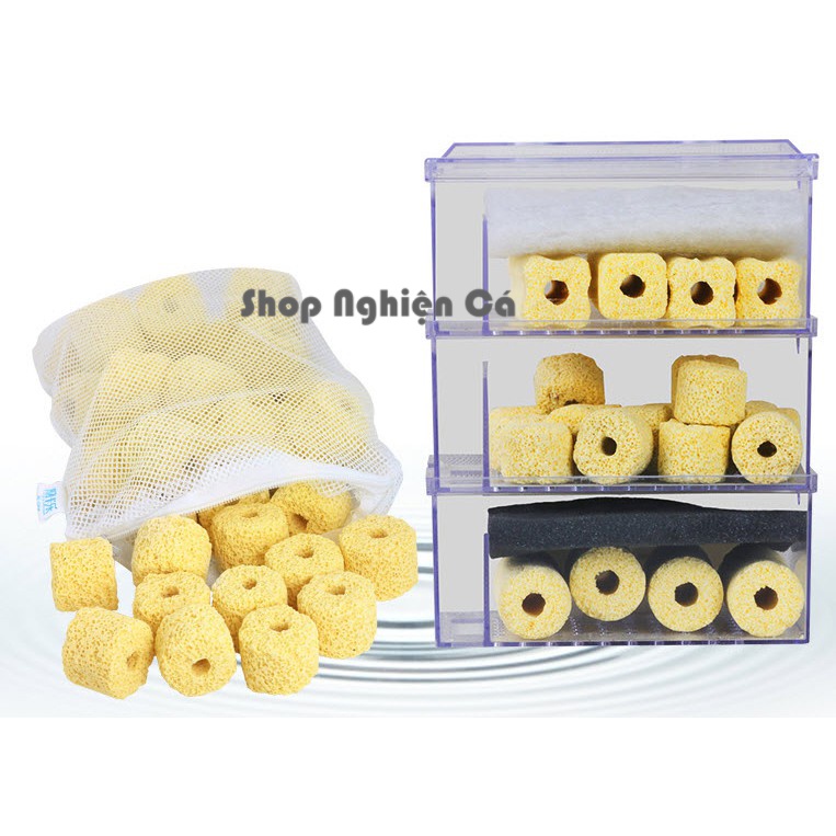 Vật Liệu Lọc bể cá Sứ Trụ Vàng 200g