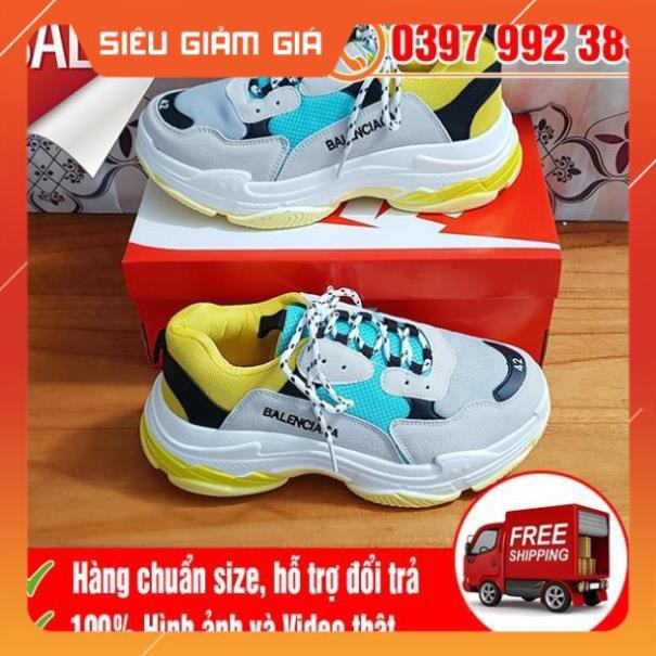 Giày Balen Triple S Xanh Vàng Giá Rẻ 2020 20200 . hàng cso bảo hành 2020 new