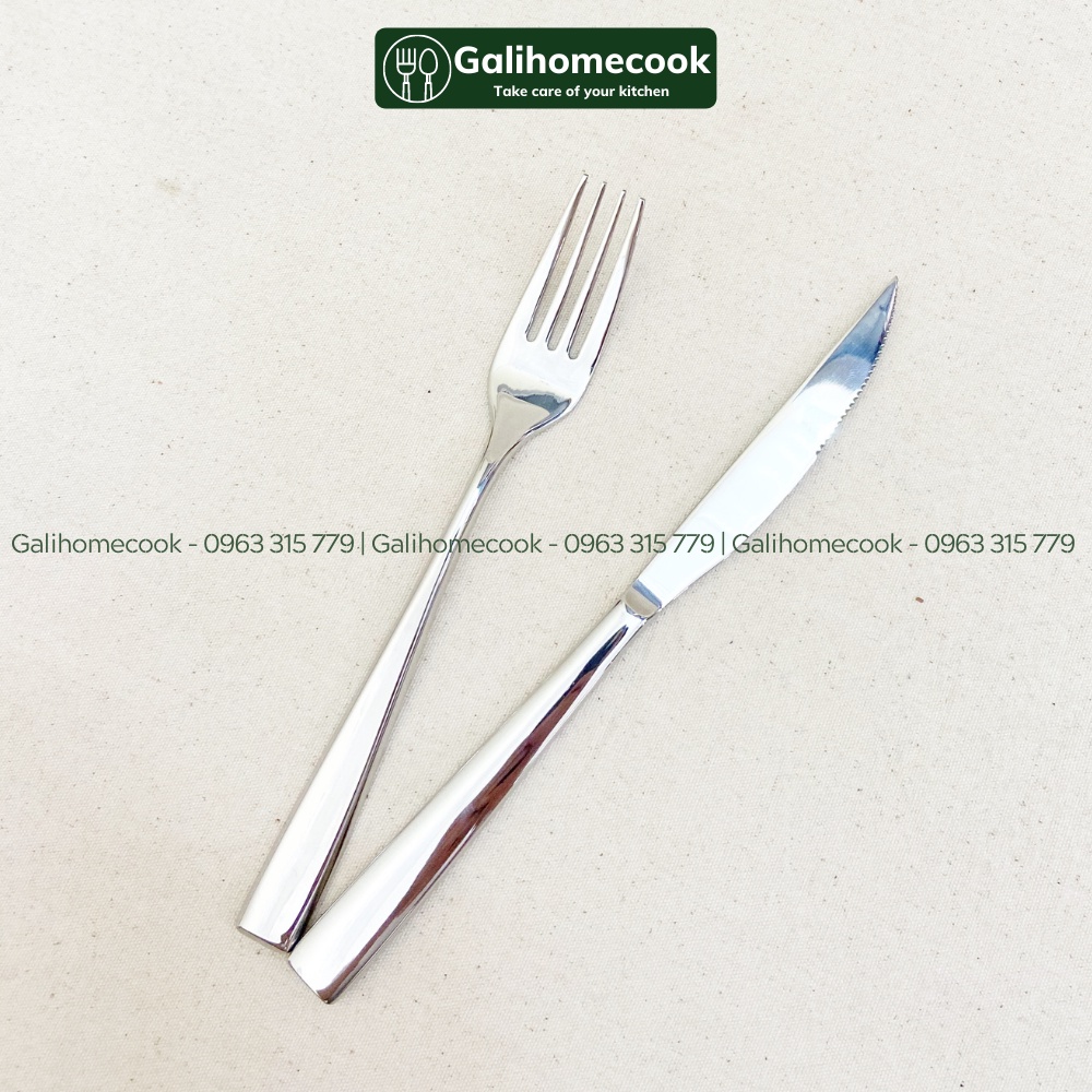 Bộ DAO DĨA hãng LORENA cao cấp inox 304 phong cách Châu Âu (2 món) | GaliHomecook BH40-41-42