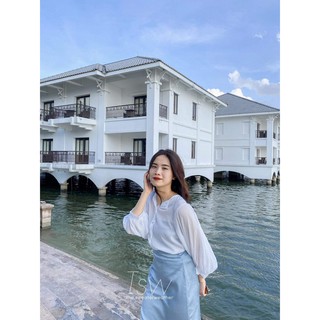 Chân váy lụa xẻ đùi TSW (Ảnh thật)
