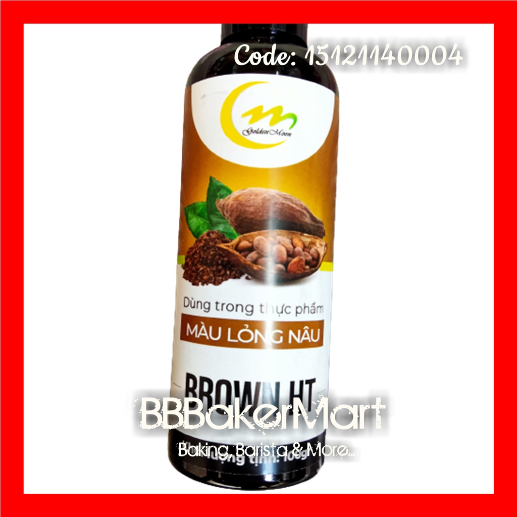 Màu nước thực phẩm NÂU BROWN HT - Chai 100gr