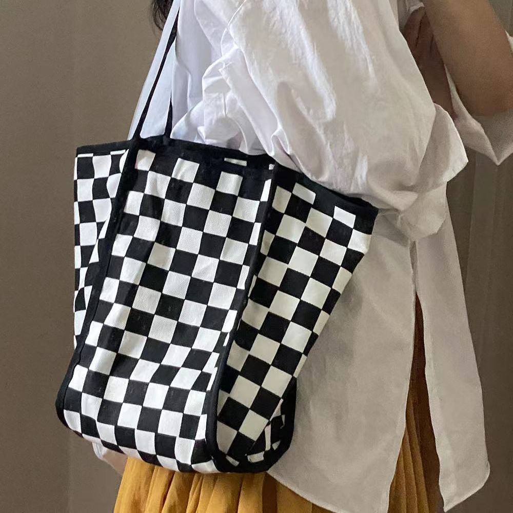 Túi Xách Canvas Đeo Vai Kích Thước Lớn Phong Cách Thoải Mái Dễ Phối Đồ