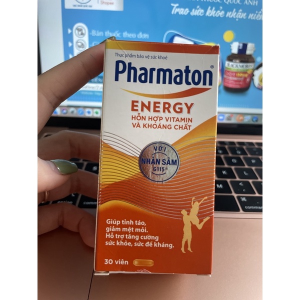PHARMATON Energy – Bổ sung vitamin & khoáng chất với nhân sâm G115 chuẩn hóa.