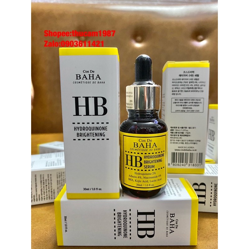 Serum ngừa nám, tàn nhang COS DE BAHA (HB) 2% Hydroquinone Brightening Serum 30ml (SER31).