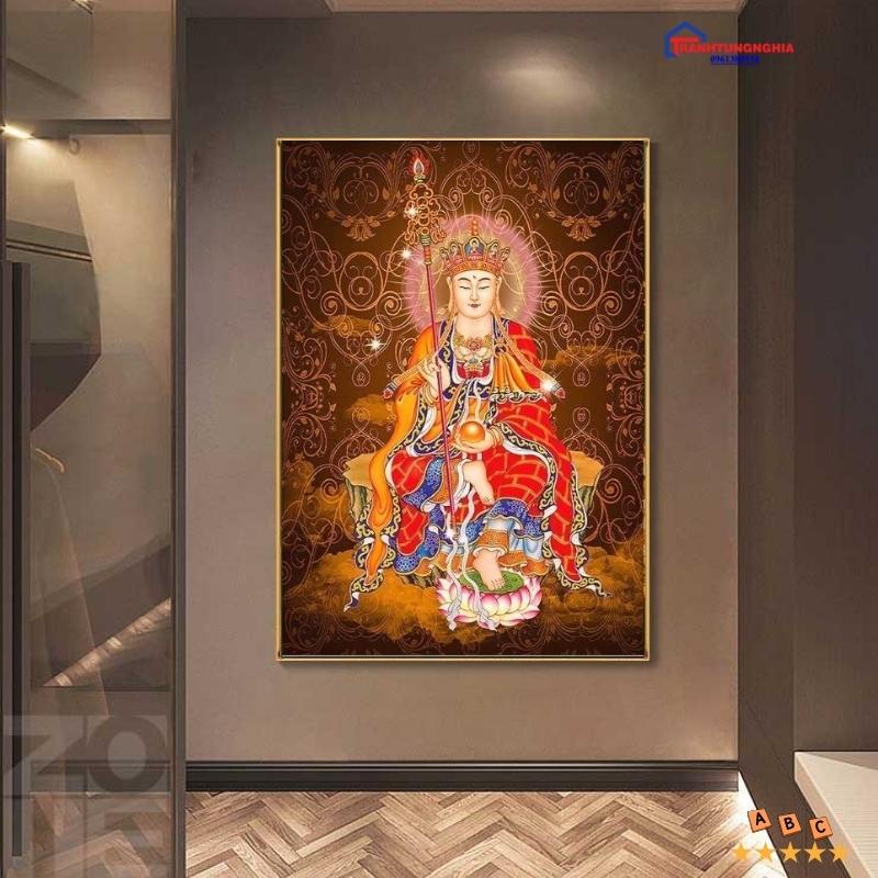 Tranh đính đá ABC phật địa tạng vương bồ tát 70cm x 50cm