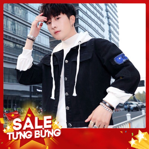 -HÀNG NHẬP KHẨU Áo Khoác Jean Nam Liền Mũ Có Nón Nam Nữ Đẹp Cao Cấp⚡️FREESHIP+ QUÀ TẶNG⚡️Áo Rin Xu hướng Hot hiện nay- Q