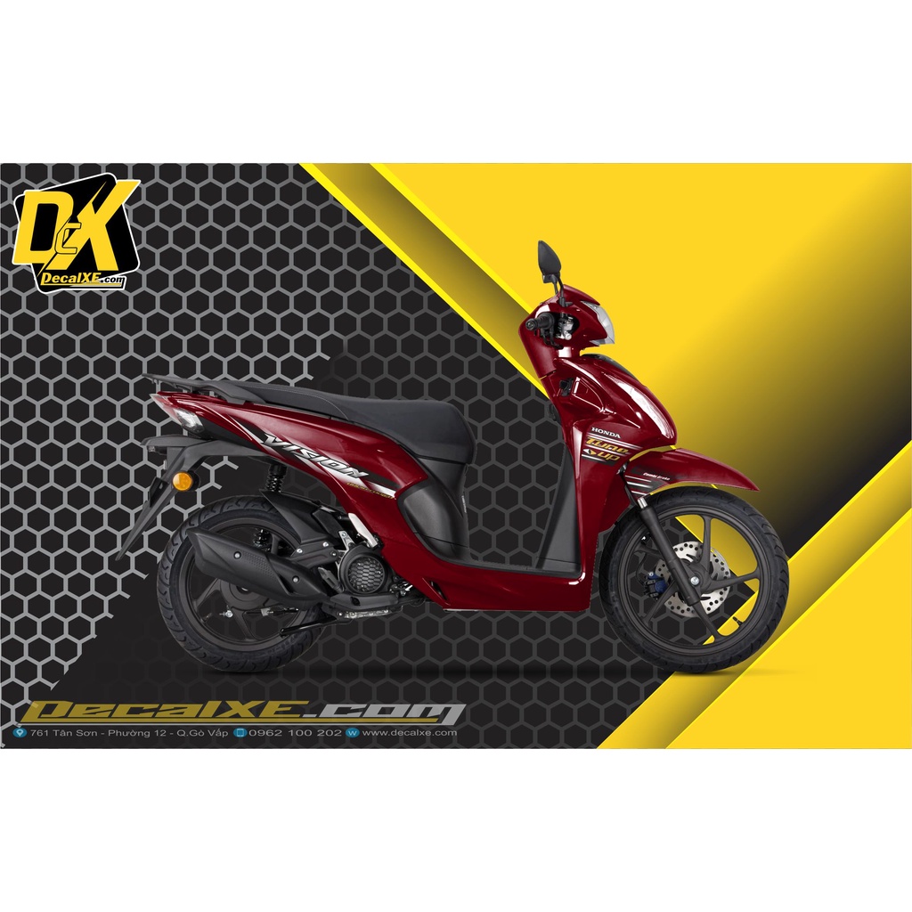 Tem rời dán xe Vision 2020 | Chất Liệu Decal Cao Cấp Chống Nước, Bền Màu, Cắt Khuôn Sẵn Dễ Dán | TRVSI20TK009