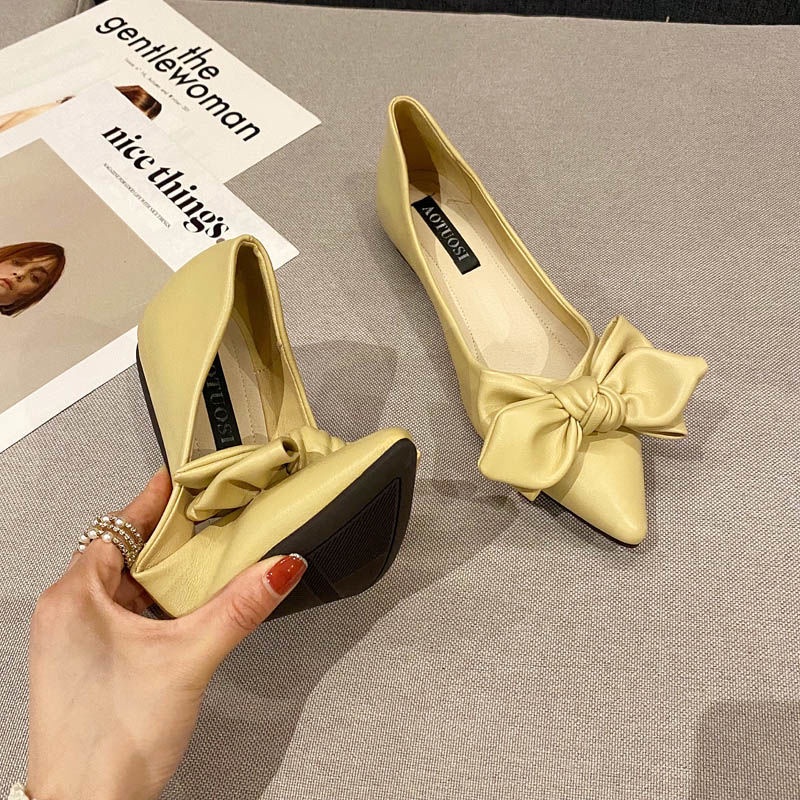 Giày Búp Bê Nữ Đính Nơ Thời Trang Hàn Quốc Xinh Xắn