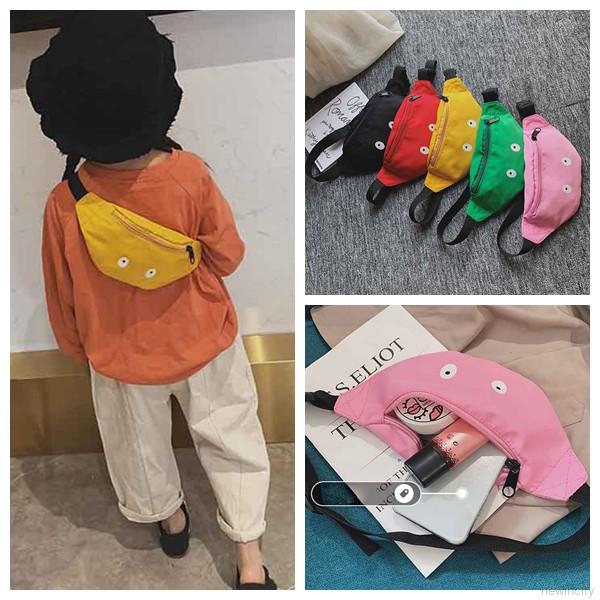 Túi đeo hông bằng vải canvas phong cách Hàn Quốc dành cho bé