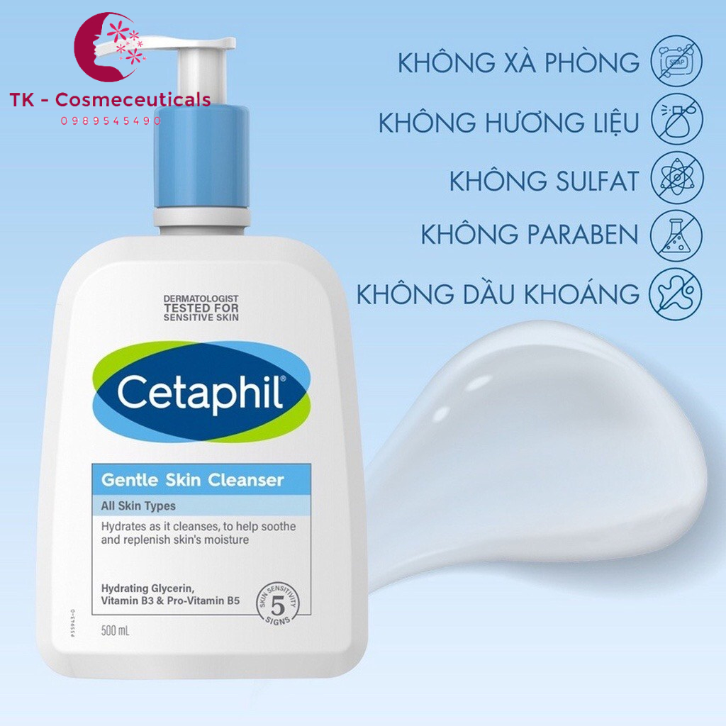 Sữa Rửa Mặt CETAPHIL Gentle Skin Cleanser Làm Sạch Dịu Nhẹ, Không Chứa Xà Phòng