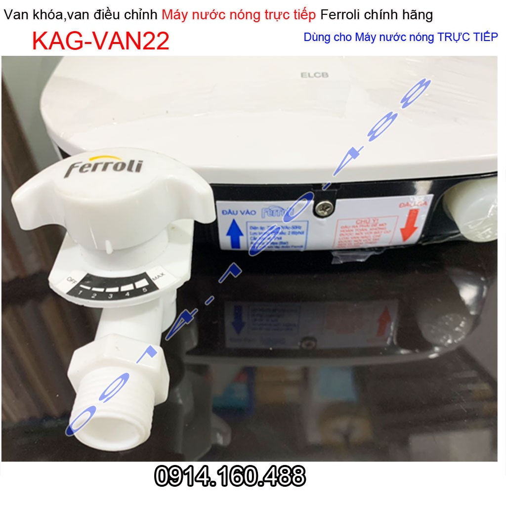 Van khóa máy nước nóng trực tiếp KAG-VAN22, van đóng mở điều chỉnh nước máy nước nóng van 1 chiều