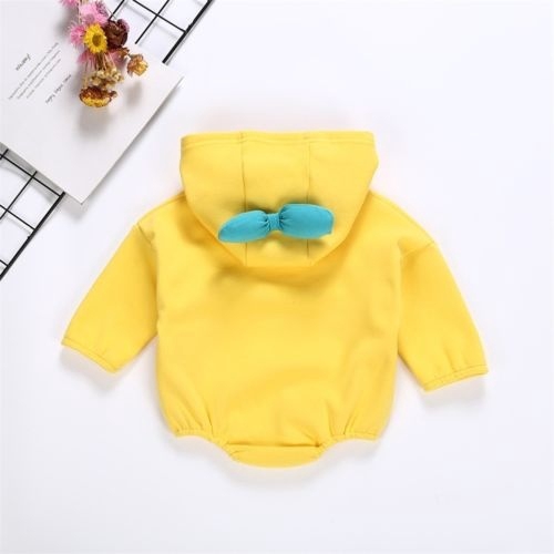 Jumpsuit bodysuit romper liền mảnh vải cotton có nón hoodie cho các bé nhỏ sơ sinh