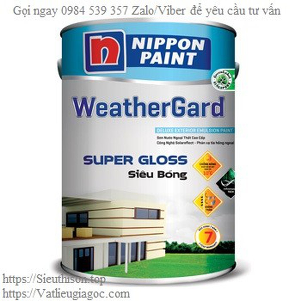 [FREESHIP]+[GIÁ SỈ] Sơn Ngoại thất siêu cao cấp Nippon Weathergard Siêu Bóng, 1 lít, Màu pha