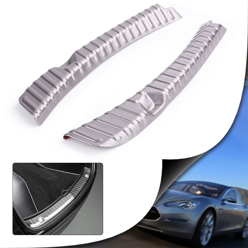 Bộ 2 Khung Bảo Vệ Cản Sau Bằng Thép Không Gỉ Cho Tesla-Model3