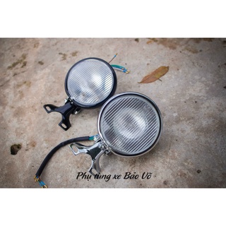 đèn pha tracker, cafe racer, classic kim loại 4,5inch