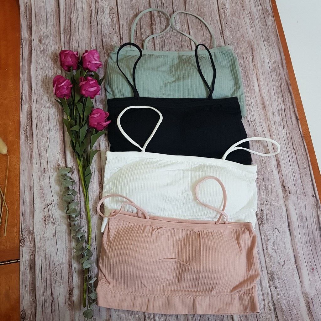 ÁO LÓT BRA 2 DÂY COTTON LEN TĂM