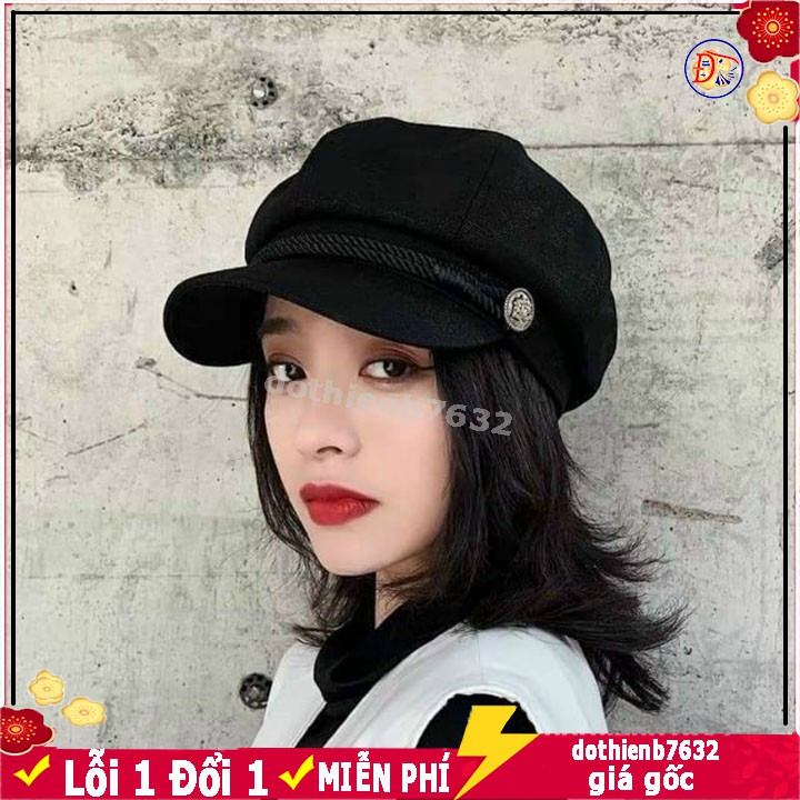 Nón Nữ Chụp Ảnh ⚡️ VIDEO + ẢNH THẬT ⚡️ Mũ kepi dây thừng siêu hót màu đen - lưỡi trai thủy thủ phong cách Military
