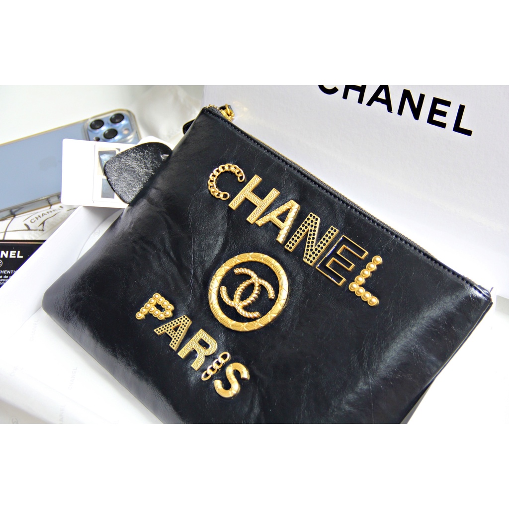 Túi Nữ Cầm Tay Dự Tiệc Charm Chữ Cao Cấp Có Hộp Hình Thật Hàng Sẵn