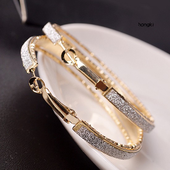 Khuyên tai tròn lớn phong cách vintage thời trang sang trọng cho nữ