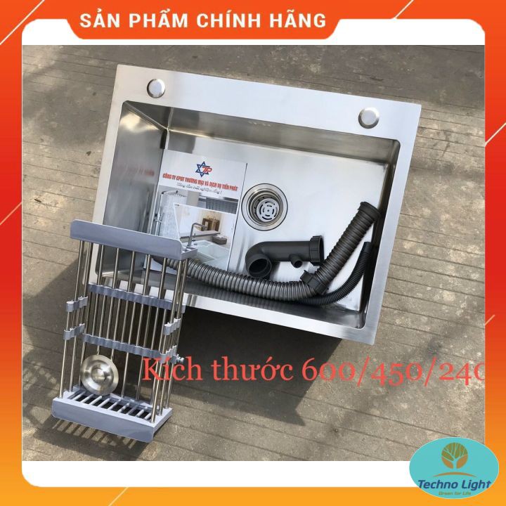 Chậu rửa bát, chậu rửa chén Inox 304 1 hố KAGOL ⚡ siêu dày, chống ồn, chống bám cặn⚡ tặng rổ co giãn 🔥 Bảo hành 5 năm 🔥