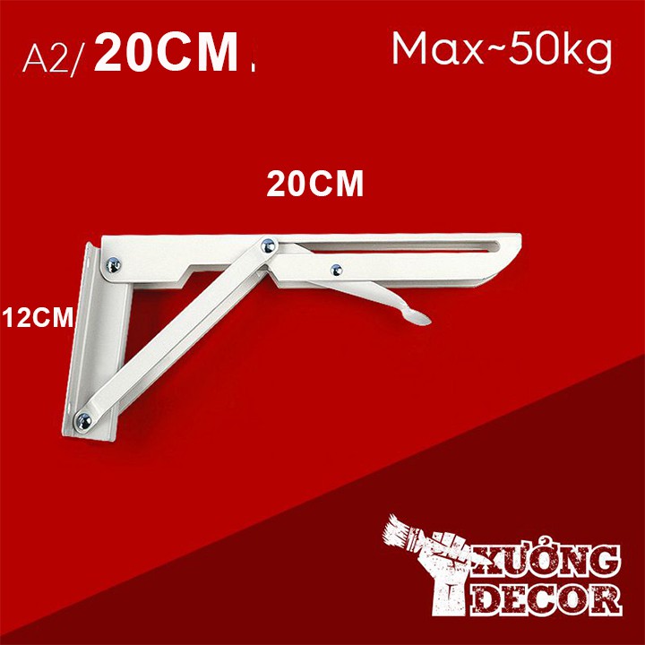 bản lề gập treo tường thông minh A2 20cm tải 50-70kg Bộ 2 chiếc | BigBuy360 - bigbuy360.vn