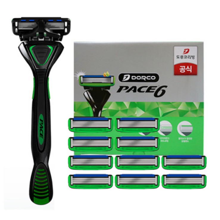 DORCO Dao Cạo Râu 1 Lưỡi Dao Corco PACE6 + 10 Hộp Mực 11
