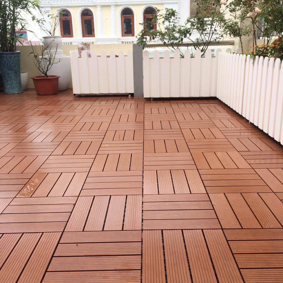 Vỉ sàn gỗ nhựa composite chịu nước và nắng - màu đỏ gạch