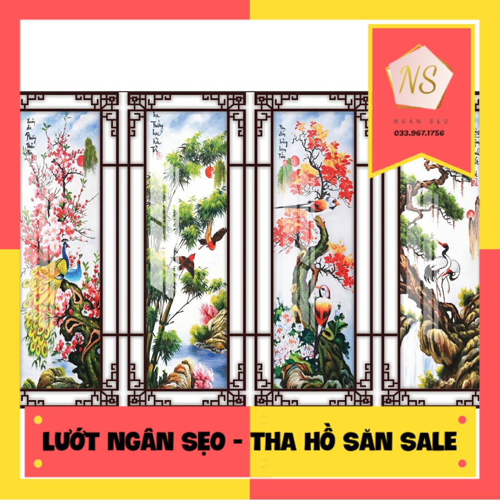 Tranh treo tường Tứ quý 3D NS04