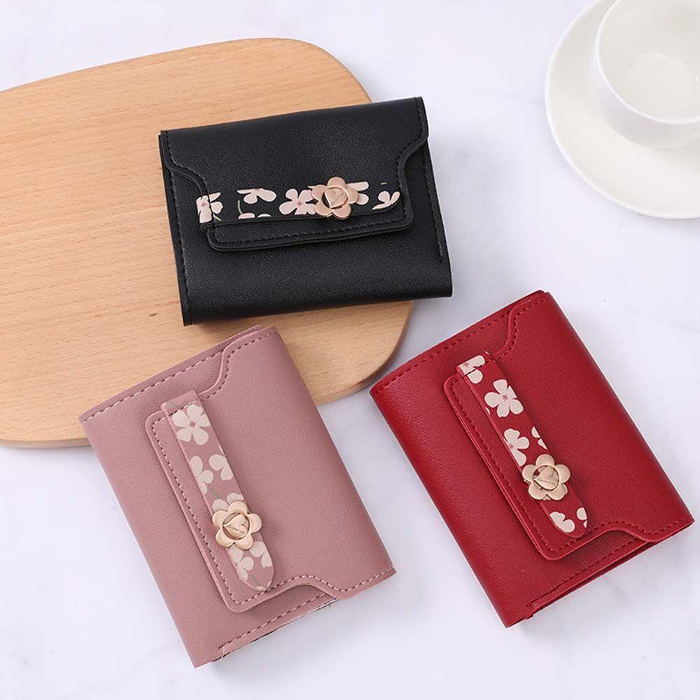 QQMALL Ví Đựng Tiền Xu Dạng Gập In Họa Tiết Thời Trang Cho Nữ