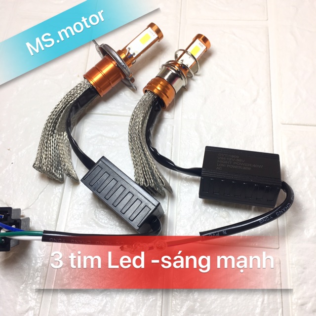 ĐÈN PHA LED CYT 3 TIM VÀNG TRẮNG AC-DC (BH 6TH ĐỔI MỚI)