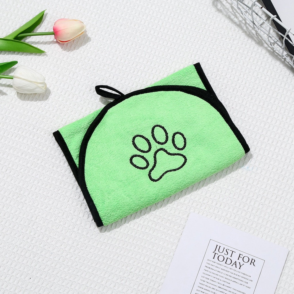 Khăn Choàng Tắm Thấm Hút Tốt Nhanh Khô Có Túi Tiện Dụng Cho Thú Cưng