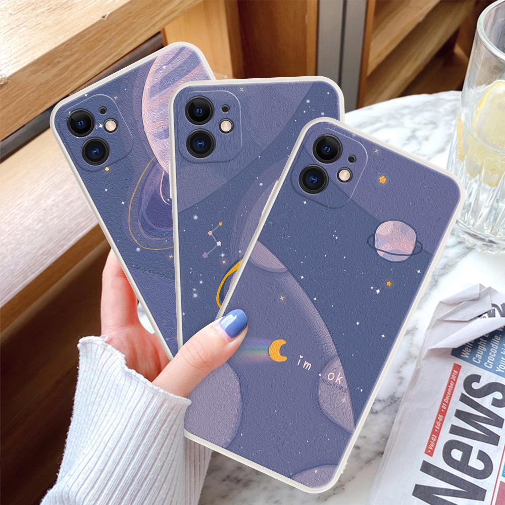 Ốp Điện Thoại Chống Sốc In Hình Hành Tinh Màu Tím Hoạt Hình Cho iPhone 13 Pro Max 11 12 Pro Max 6 6S 8 7 Plus X XS iPhone 12 13