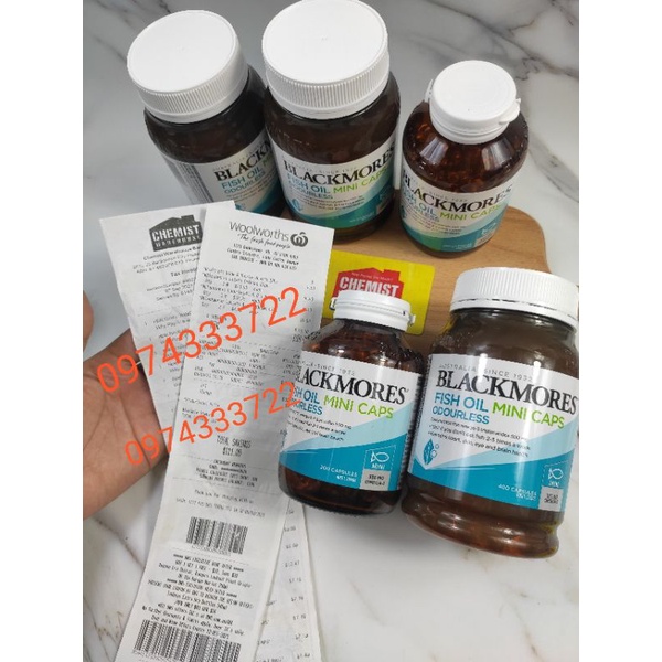 Dầu Cá không mùi Blackmores Odourless Fish Oil mini cap 1000g - Hộp 400 viên