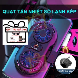 Quạt tản nhiệt điện thoại sò lạnh kép AH102 - Quạt tản nhiệt sò lạnh bán dẫn dùng cho đèn livestream và gimbal