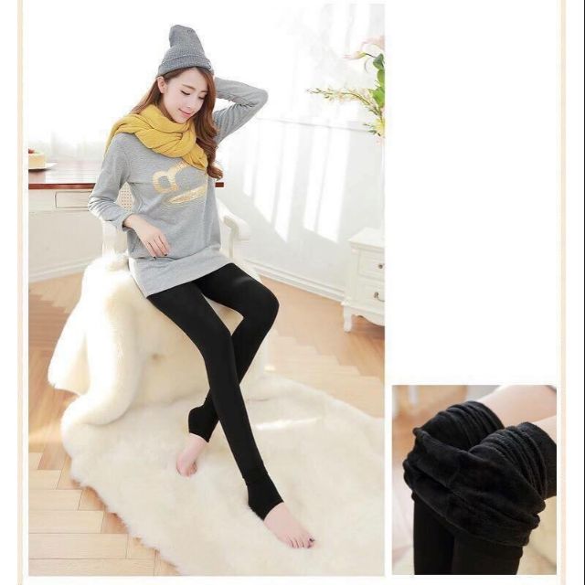 Quần tất dẵm gót lót lông túi zip