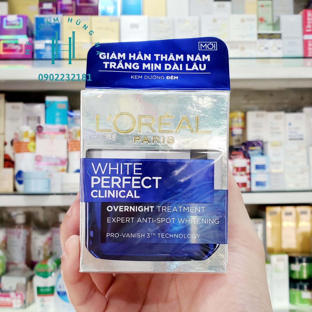 Kem dưỡng da, trắng da, giảm thâm nám ban đêm Loreal Paris White Perfect Clinical Night Cream 50ml