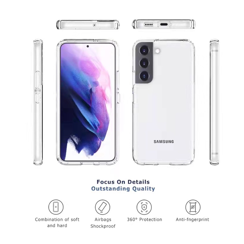 Ốp Điện Thoại Trong Suốt Lấp Lánh Chống Va Đập Cho Samsung S22 S21 Plus Note 20 Ultra