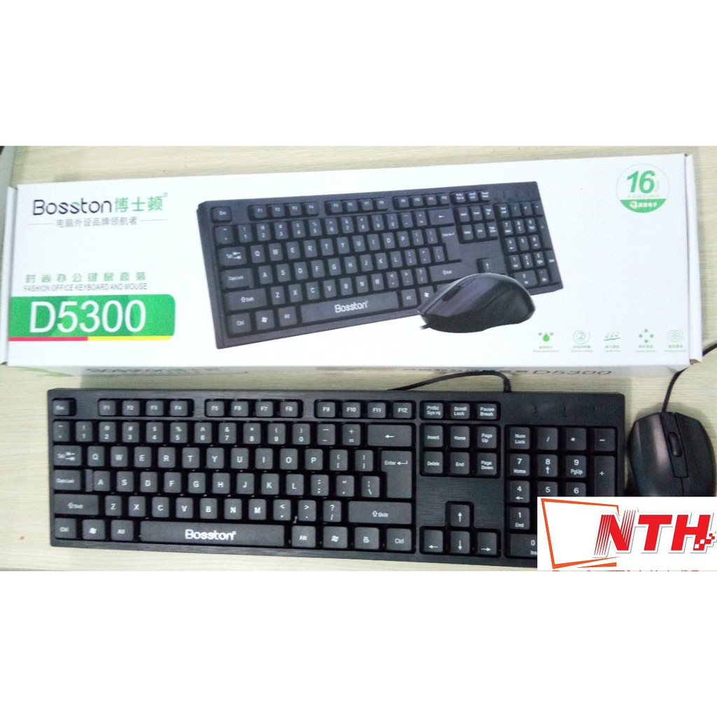 COMBO PHÍM CHUỘT DÂY BOSSTON D5300 | BigBuy360 - bigbuy360.vn