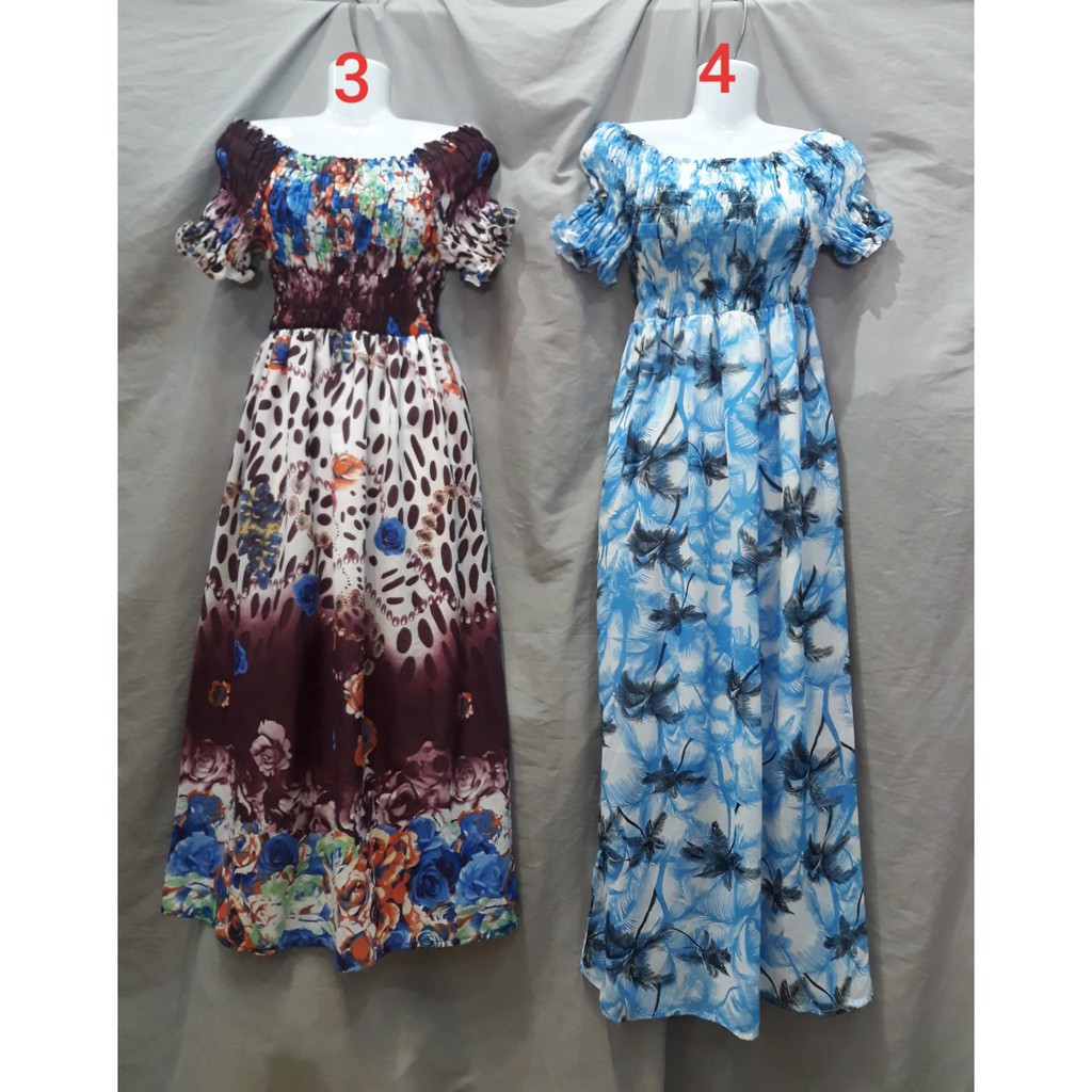 maxi trễ vai, đầm bẹt vai [trên 20 màu] | BigBuy360 - bigbuy360.vn