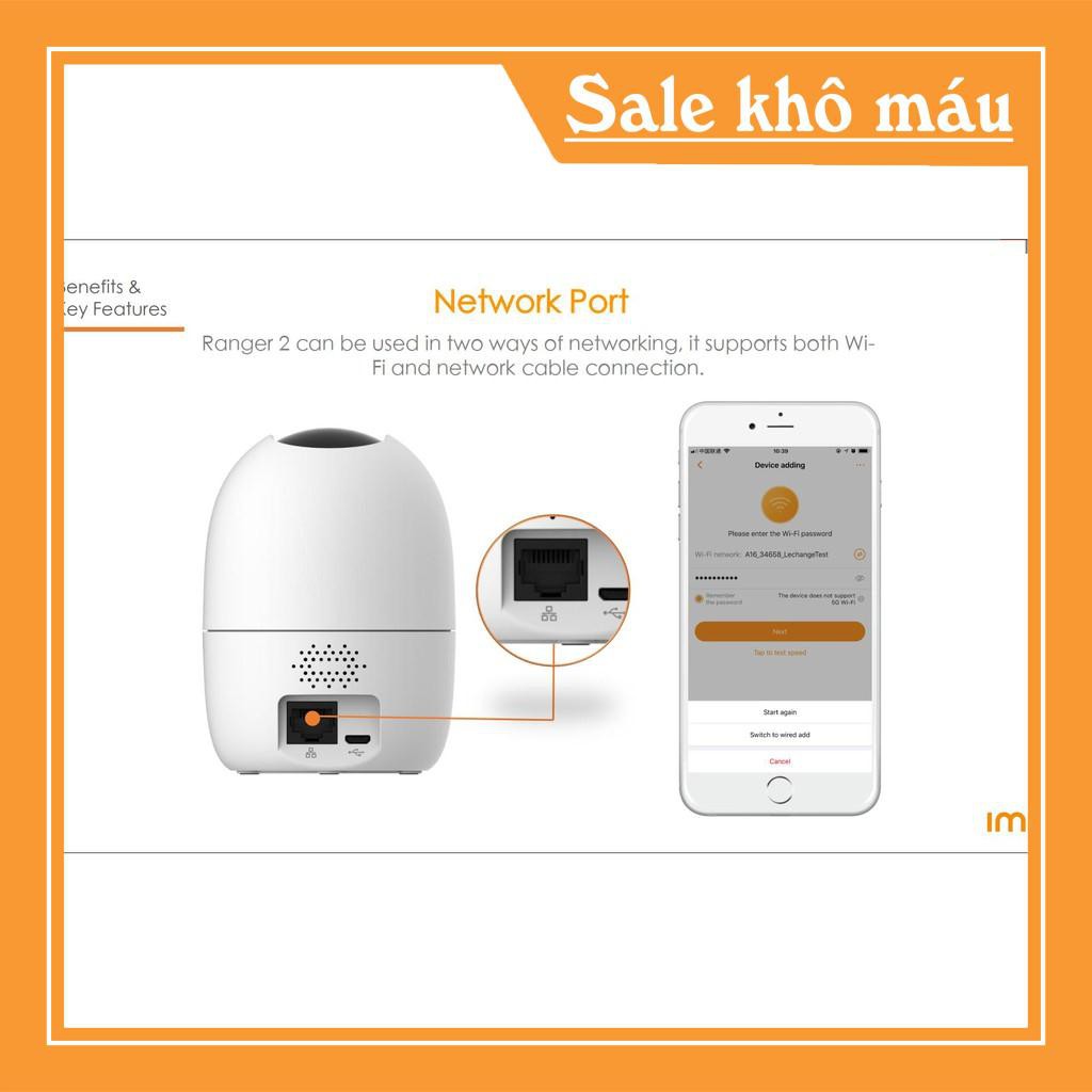 Camera WIFI MOU RANGER-A1 FULL HD TÍCH HỢP TRỐNG TRỘM, ĐÀM THOẠI 2 CHIỀU, XOAY 360 ĐỘ