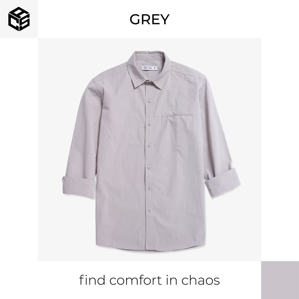 Áo sơ mi nam tay dài CATSA, shirt phối túi mặc thoải mái, thấm hút mồ hôi ASC315 - 317