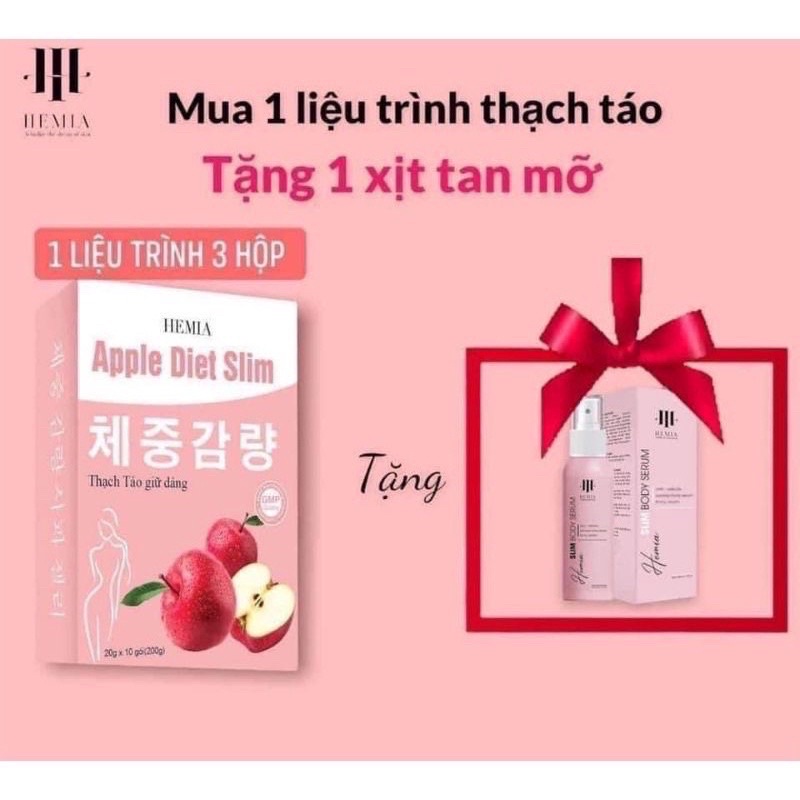 [Chính hãng] Thạch Táo Hủy Mỡ Hemia An Toàn Hiệu Quả,Cam kết sau 1Liệu trình giảm từ 2-5kg